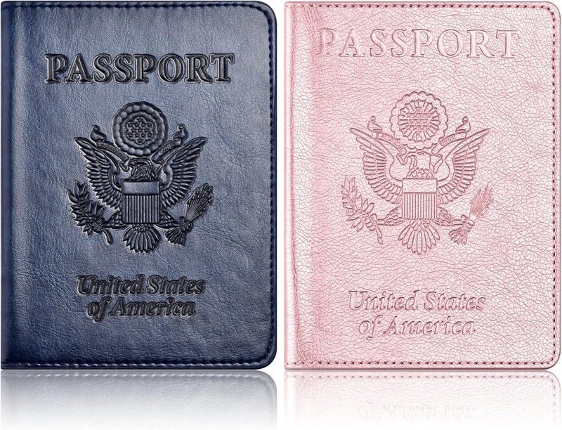 Eoehro Passport Holder for Travel Essentials-2Pack, Passport Wallet Cover Case for Travel Must Haves Accessories,Passport Book Holders for Women and Men - Image 1